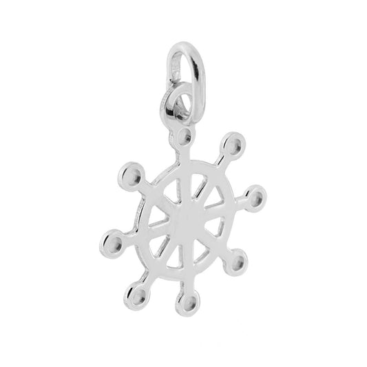 Ciondolo Plain a forma di Timone con finitura lucida e disegno dettagli in lavorazione laser.<BR>Made in Italy