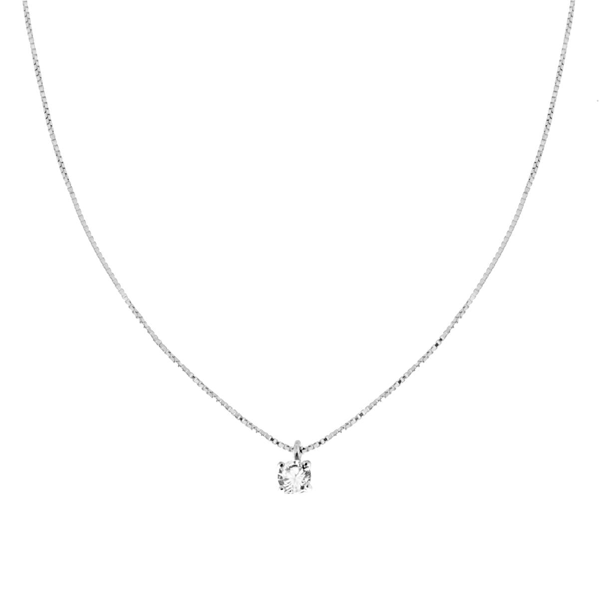 Collana catena Veneziana Diamantata con Punto Luce mm 4 in ARGENTO 925 Galvanica Rodio