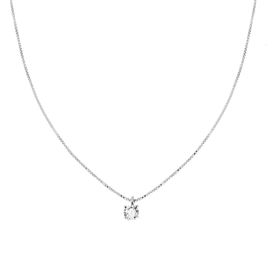 Collana catena Veneziana Diamantata con Punto Luce mm 4 in ARGENTO 925 Galvanica Rodio