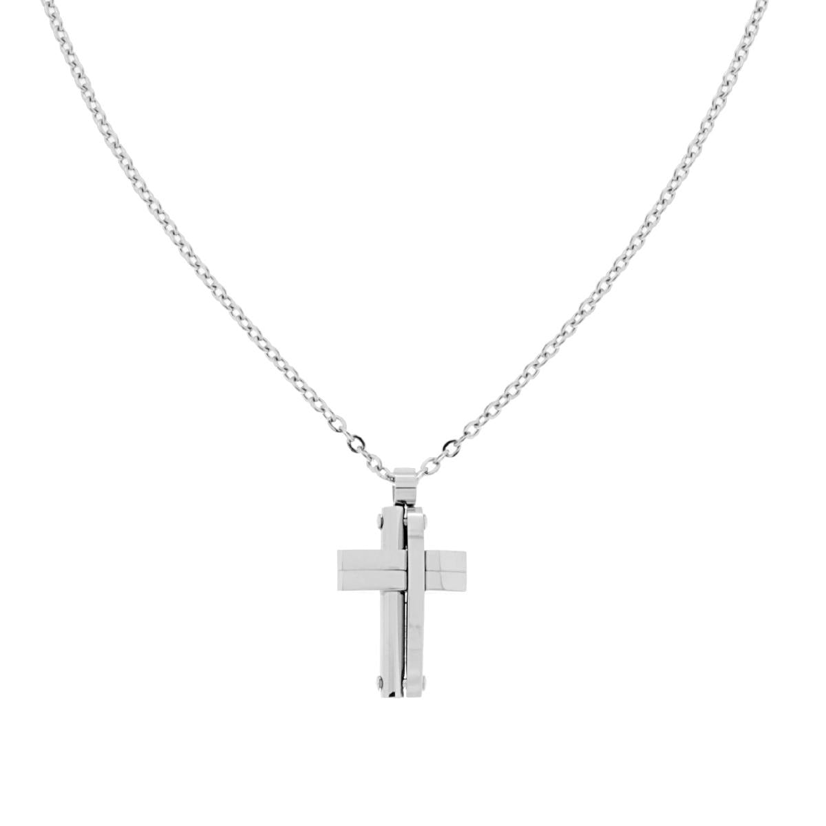 Collana Catena Forzatina con Croce in ACCIAIO