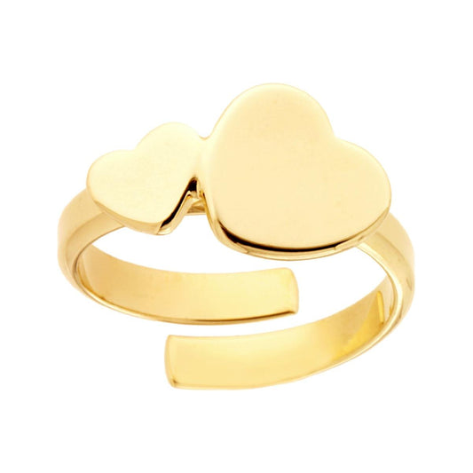 Anello Amore con Cuori plain in ARGENTO 925 Galvanica Oro