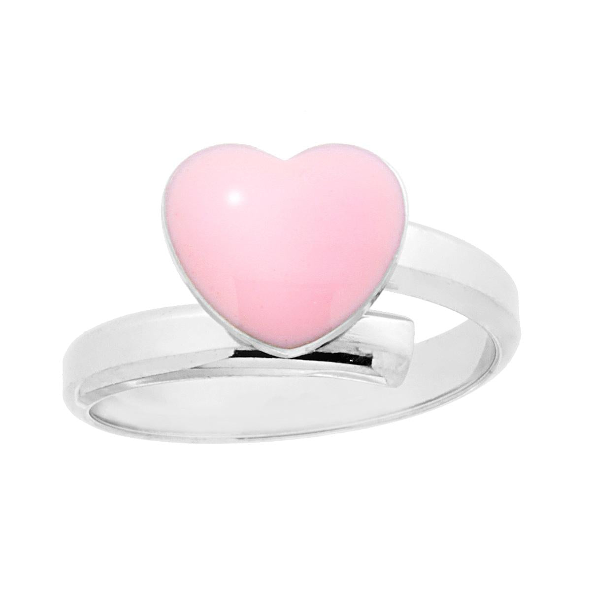 Anello Amore con Cuore Smalto Rosa in ARGENTO 925 Galvanica Rodio