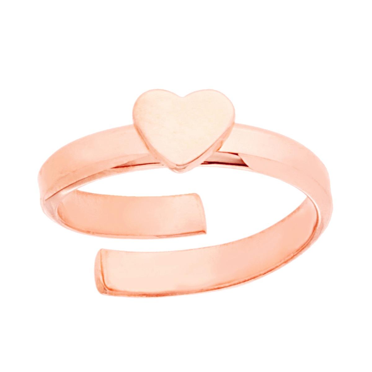 Anello Cuore plain in ARGENTO 925 Galvanica Rosa