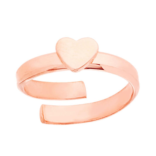 Anello Cuore plain in ARGENTO 925 Galvanica Rosa