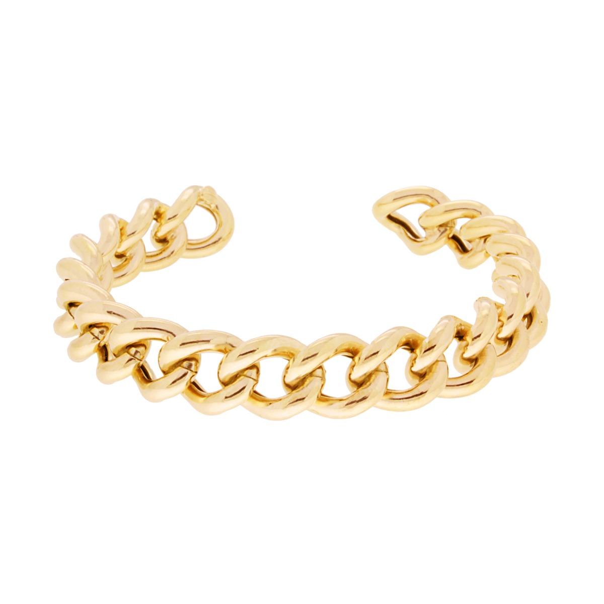 Bracciale rigido Catena Grumetta in ARGENTO 925 Galvanica Oro