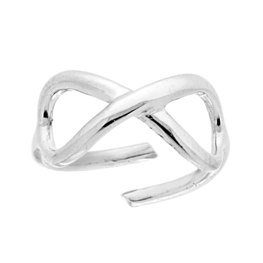 Anello con Infinito con lavorazione lucida in ARGENTO 925 Galvanica Rodio
