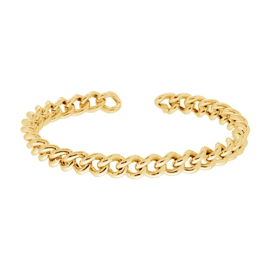Bracciale rigido Catena Grumetta in ARGENTO 925 Galvanica Oro