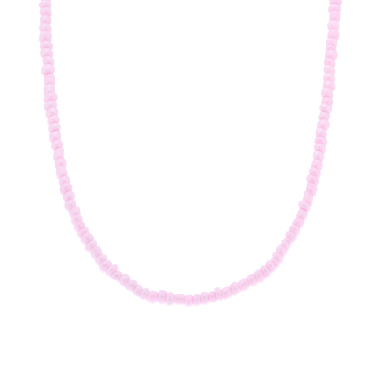 Collana con Perline Rosa in ARGENTO 925 Galvanica Rosa