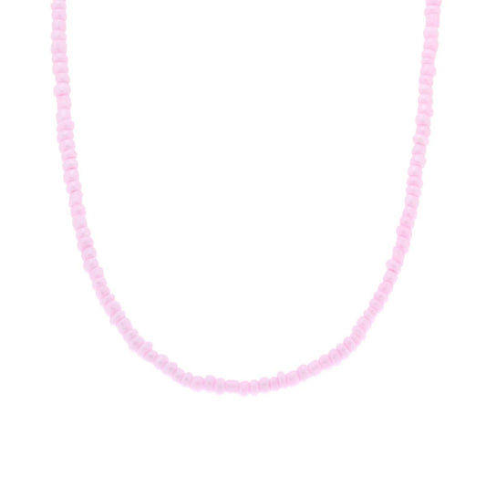 Collana con Perline Rosa in ARGENTO 925 Galvanica Oro