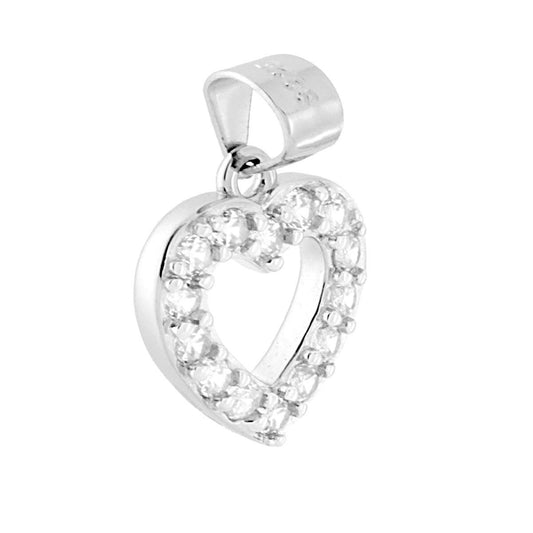 Ciondolo a forma di Cuore con zirconi bianchi incastonati.