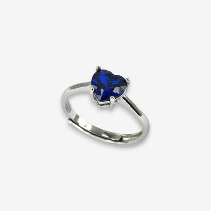 Anello Donna Cuore Dell'Oceano in Argento 925 Regolabile