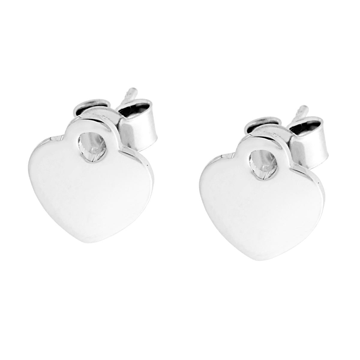 Orecchini Cuore a Lucchetto plain in ARGENTO 925 Galvanica Rodio