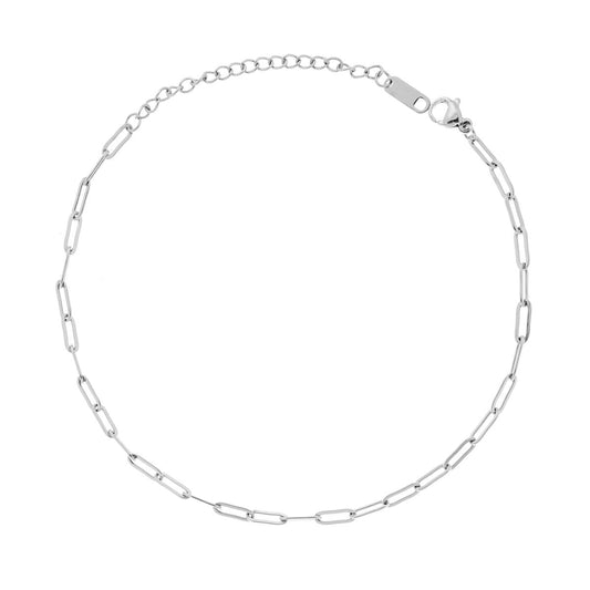 Cavigliera Catena Maglia Forzatina allungata in ACCIAIO