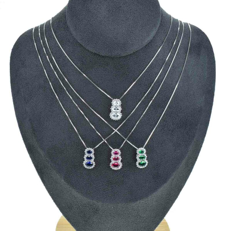 Collana in Argento 925 con ciondolo zirconato