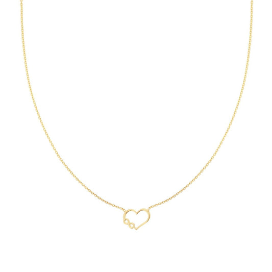 Collana Catena Forzatina Diamantata con Cuore e Infinito in ARGENTO 925 Galvanica Oro