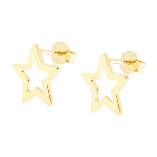 Orecchini Stella in ARGENTO 925 Galvanica Oro
