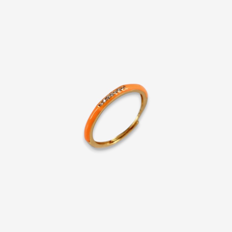 Anello Donna smaltato in Argento 925 Regolabile con zirconi