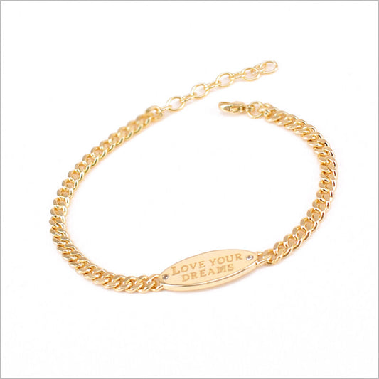 Bracciale a maglia groumette in Argento 925 con targhetta