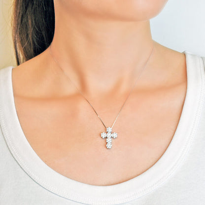 Collana Croce in Argento 925 con zirconi