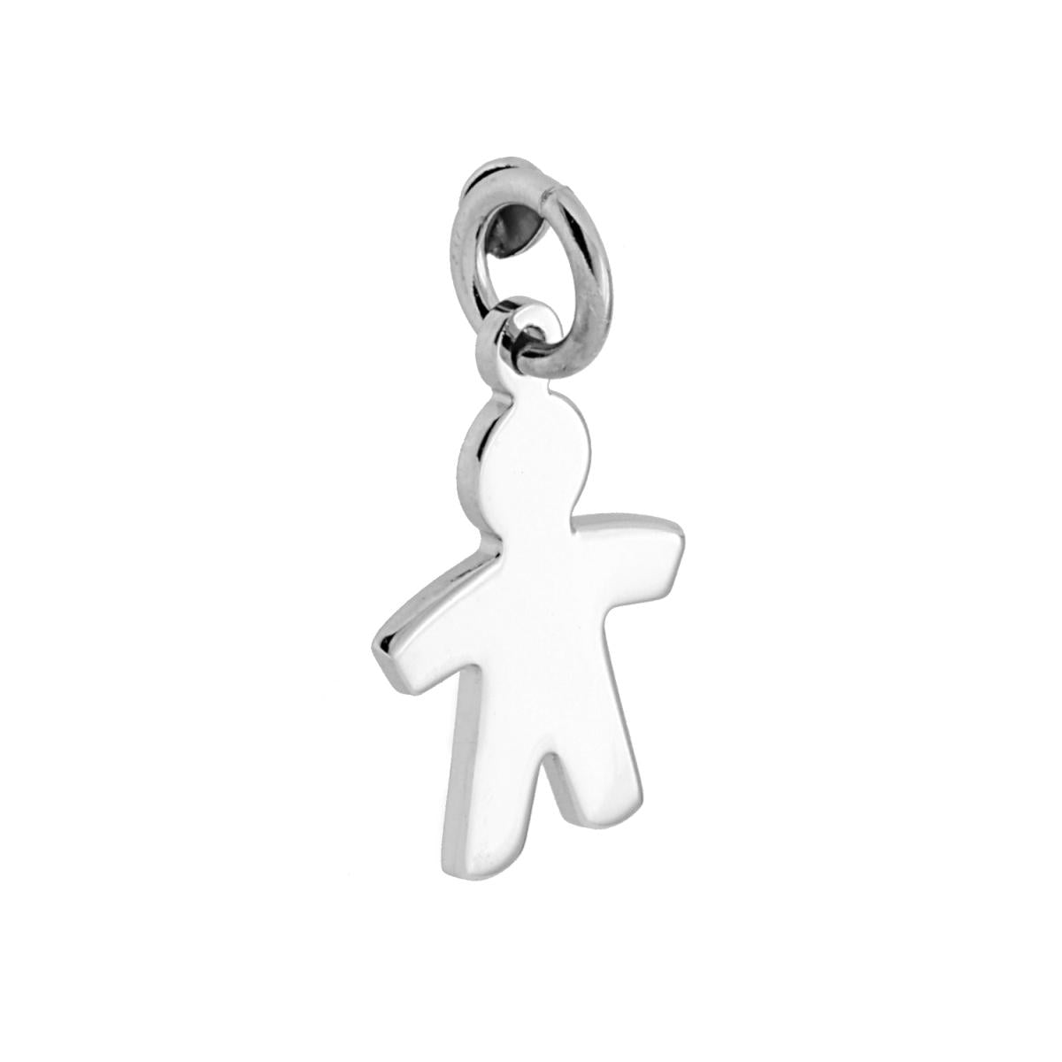 Ciondolo a forma di bimbo con lavorazione liscia e lucida.<BR>Made in Italy<BR>