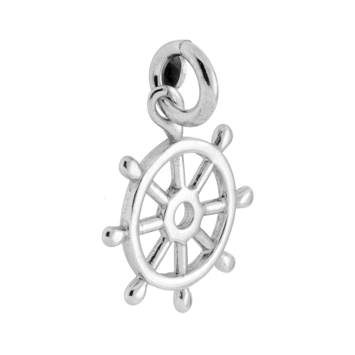 Ciondolo a forma di timone lavorazione Liscia e Lucida.<BR>Made in Italy
