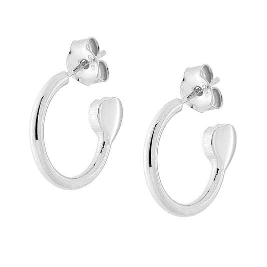 Orecchini Cerchio con Cuore in ARGENTO 925 Galvanica Rodio