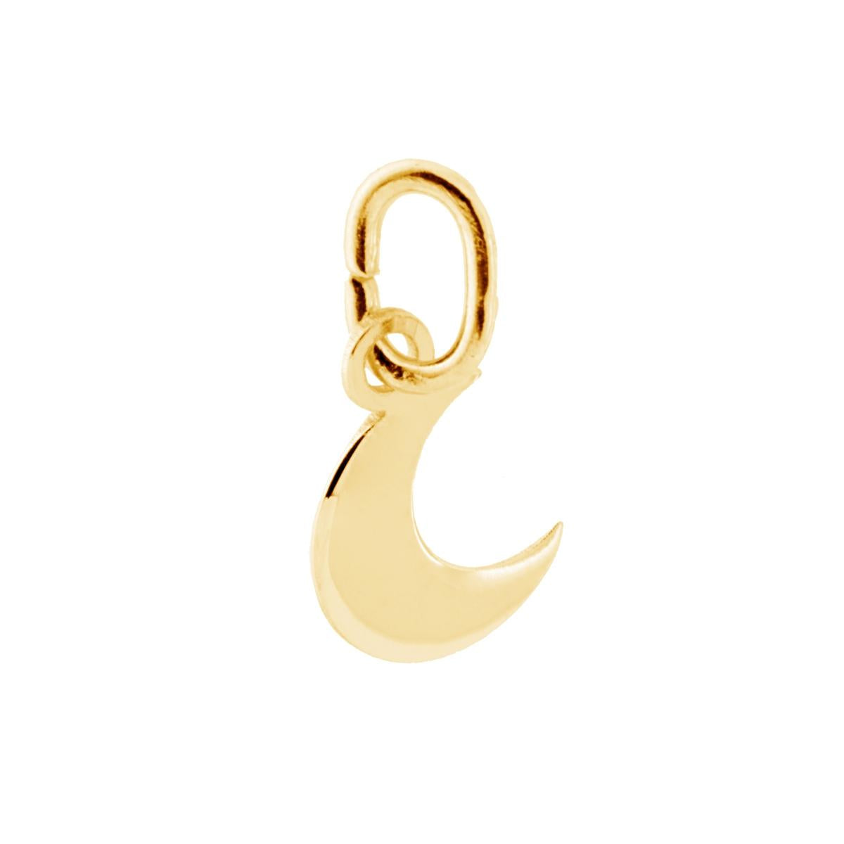 Ciondolo Plain a forma di Luna con finitura liscia e lucida.<BR>Made in Italy