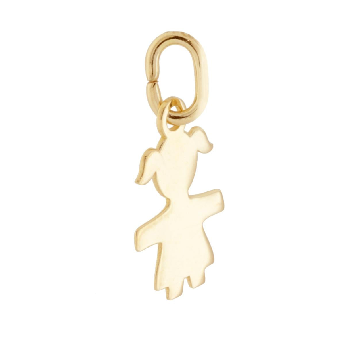 Ciondolo a forma di bimba con finitura liscia e lucida.<BR>Made in Italy
