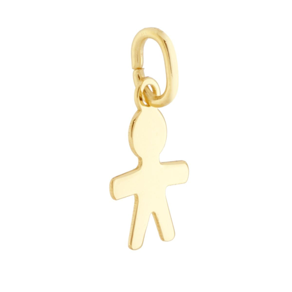 Ciondolo a forma di bimbo con finitura liscia e lucida.<BR>Made in Italy<BR>