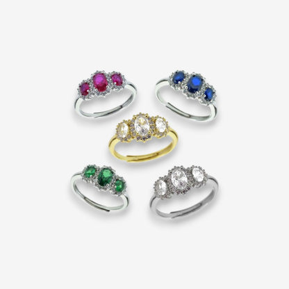 Anello Donna Trilogy in Argento 925 con zirconi