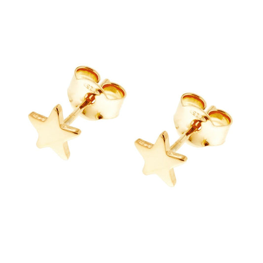 Orecchini Stella plain mm 6,7 in ARGENTO 925 Galvanica Oro