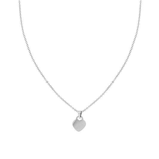 Collana Catena Forzatina Diamantata con Cuore Lucchetto in ACCIAIO