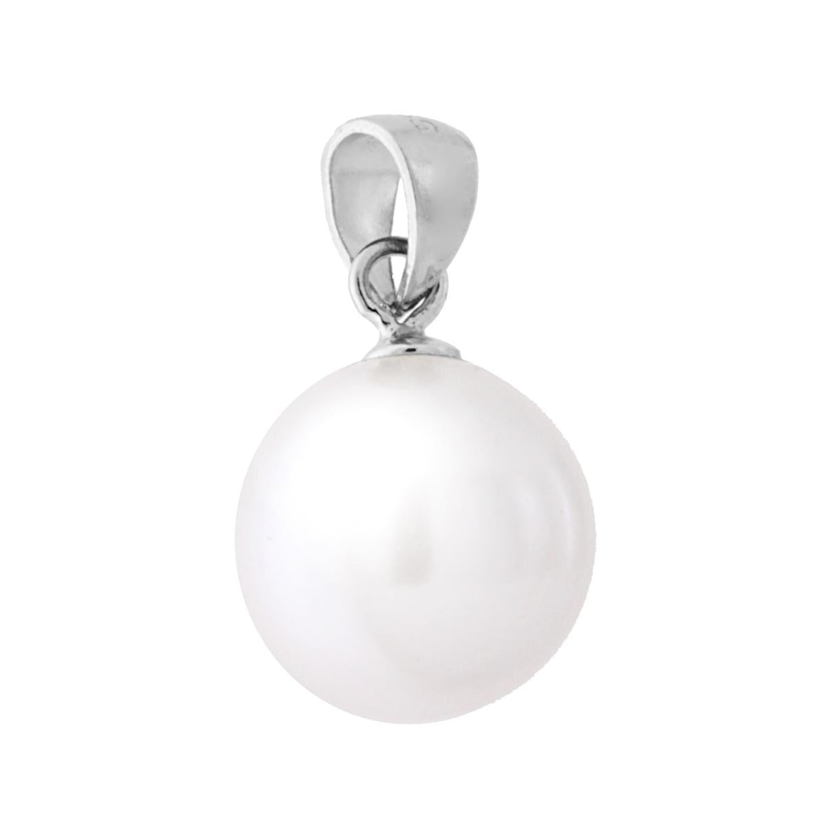 Ciondolo Perla in vetro perlato colore Bianco.<BR>