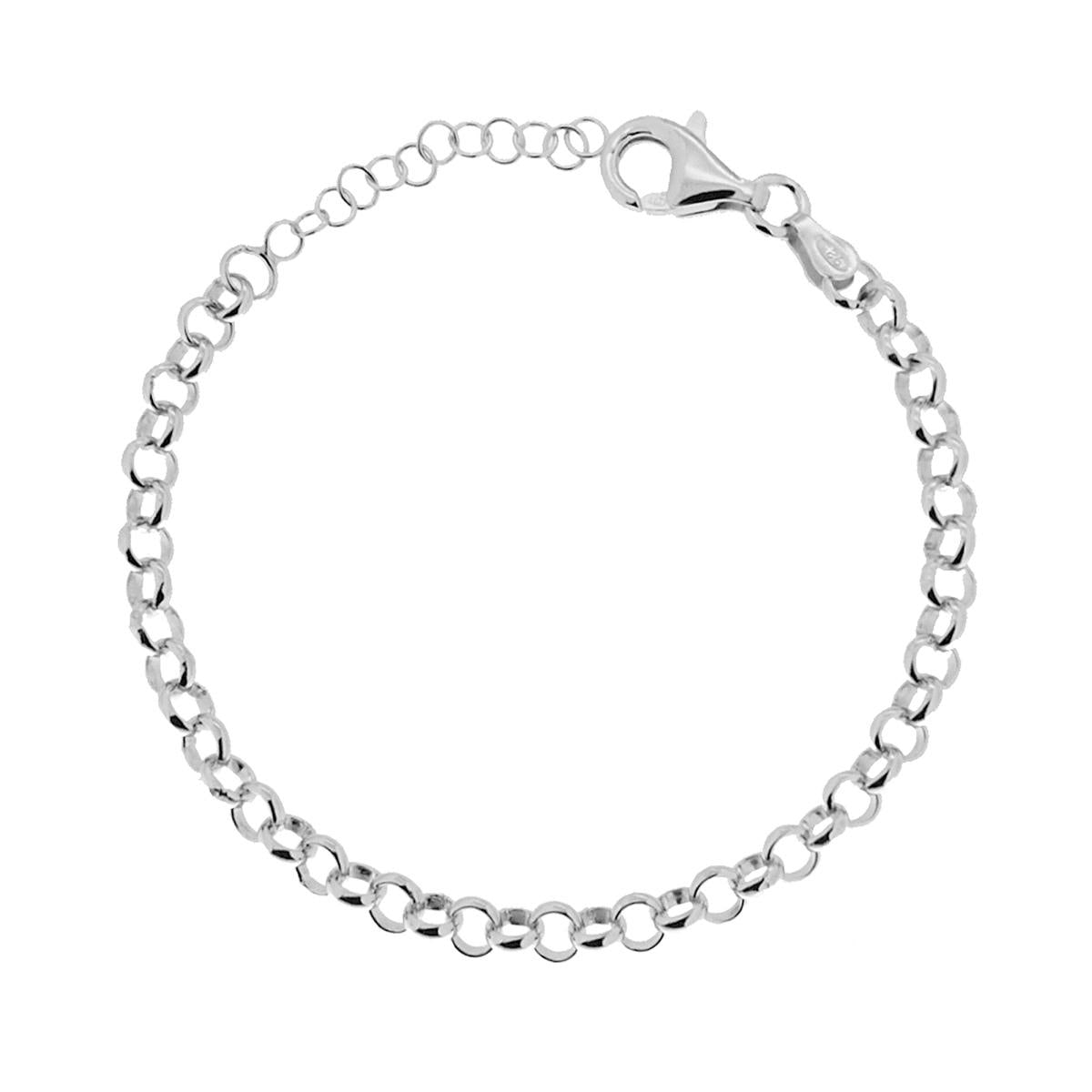Bracciale Catena Rolo 070 sezione mm 4.50 in ARGENTO 925 Galvanica Rodio