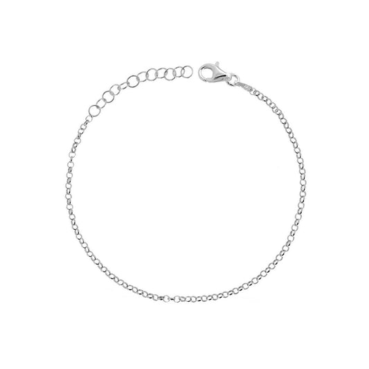 Bracciale Catena Rolo 027 sezione mm 1.95 in ARGENTO 925 Galvanica Rodio