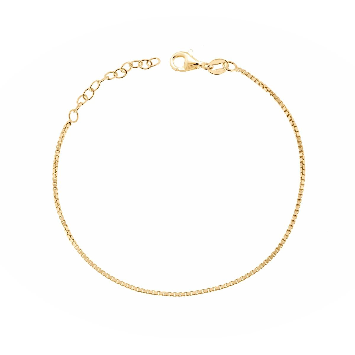 Bracciale Catena Veneziana diamantata mm 1.3 in ARGENTO 925 Galvanica Oro