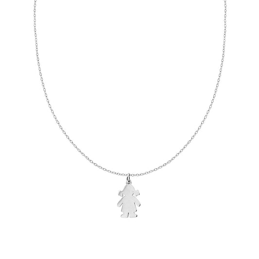 Collana Catena Forzatina con Bimba plain in ACCIAIO