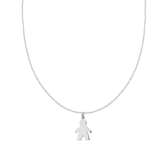 Collana Catena Forzatina con Bimbo plain in ACCIAIO