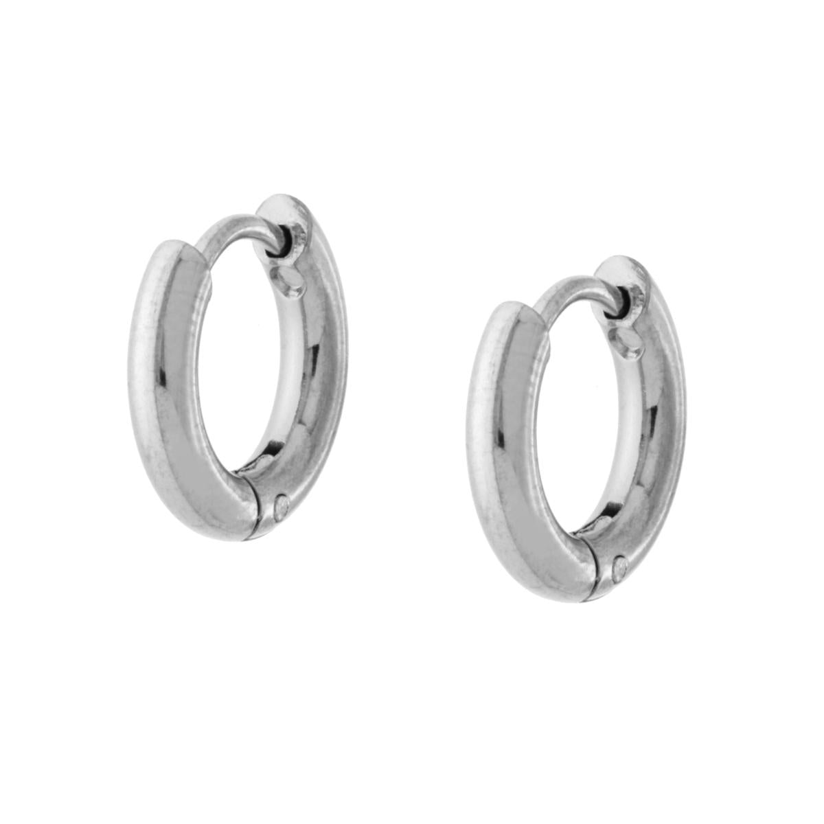 Orecchini Cerchio Scattino mm 13 in ACCIAIO