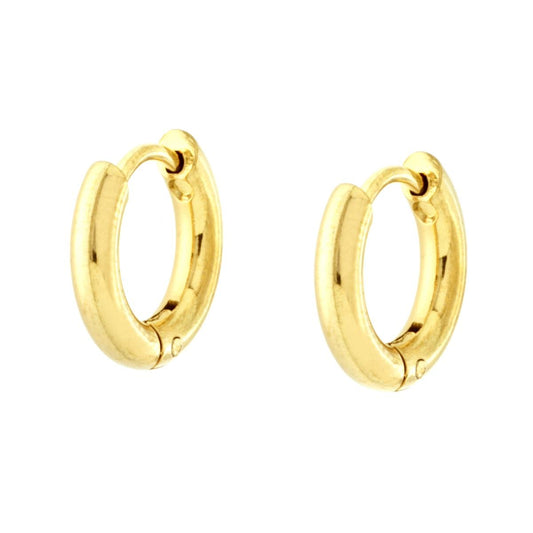 Orecchini Cerchio Scattino mm 13 in ACCIAIO colore Oro