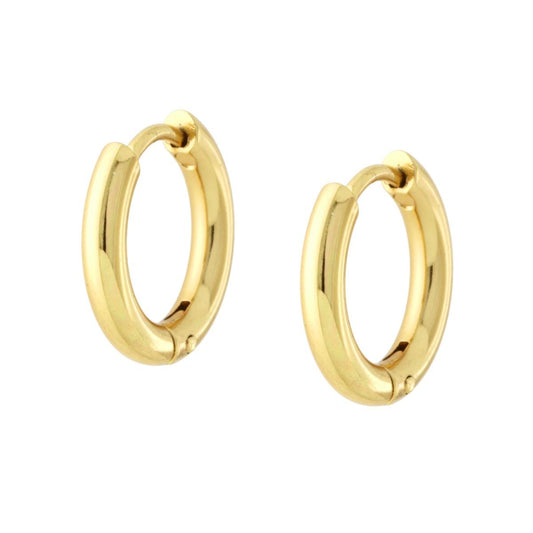 Orecchini Cerchio Scattino mm 15 in ACCIAIO colore Oro