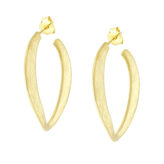 Orecchini Cerchio effetto Spazzolato mm 36 in ARGENTO 925 Galvanica Oro