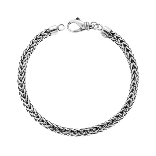 Bracciale Uomo Catena Franco Tonda in ARGENTO 925 Galvanica Rodio