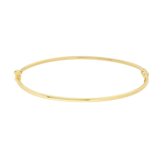 Bracciale Rigido Canna sezione Tonda in ARGENTO 925 Galvanica Oro
