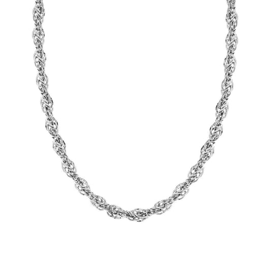 Collana Catena Falsacorda Diamantata e Martellata in ACCIAIO