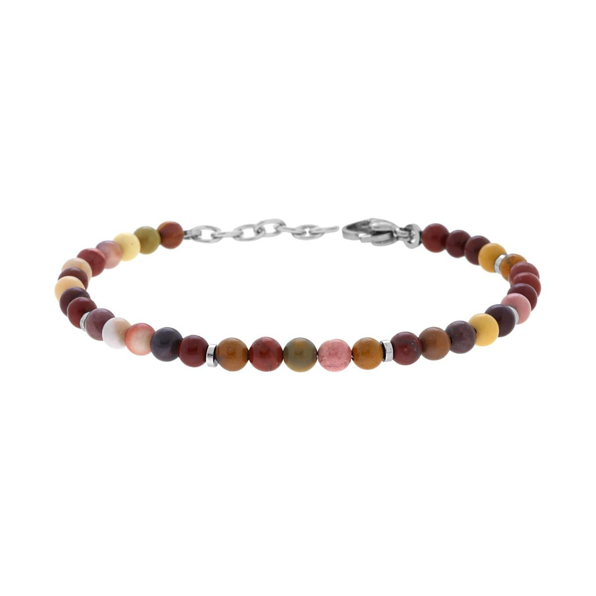 Bracciale Catena con Pietre Naturali Multicolor e accessori in ACCIAIO