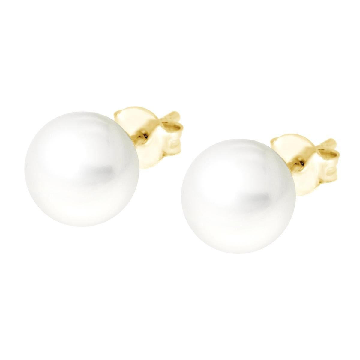 Orecchini Perla mm 12 in ARGENTO 925 Galvanica Oro