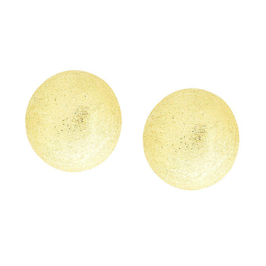 Orecchini Semisfera Spazzolati Diamantati mm 16 in ARGENTO 925 Galvanica Oro