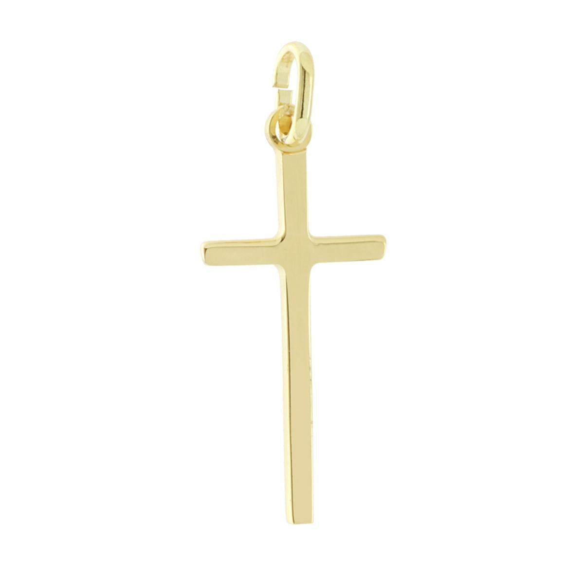 Ciondolo a forma di croce con finitura liscia e lucida.<BR>Made in Italy<BR>