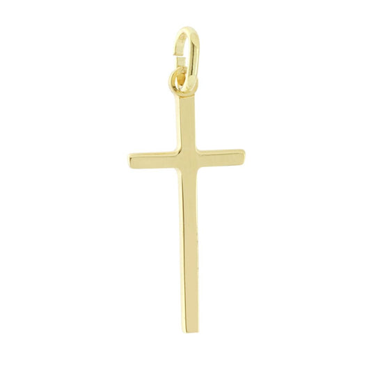 Ciondolo a forma di croce con finitura liscia e lucida.<BR>Made in Italy<BR>